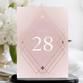 Guld Diamond Rosa Deco Gatsby 5 x 7 Bordsnummer
