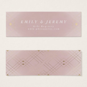 Guld Diamond Rosa Geometric Deco Gatsby Bröllop Litet Visitkort