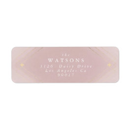Guld Diamond Rosa Geometric Deco Gatsby Bröllop Returadress Etikett