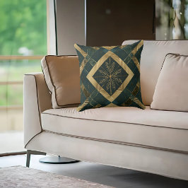 Guld Diamond Snowflake Mönster Kudde