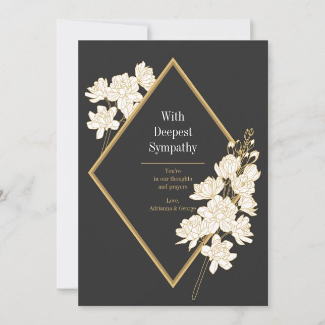 Guld Diamond Sympathy Card Julkort (Framsida)