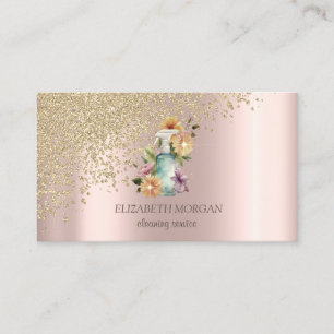 Guld Diamonds Blommigt Spray Flaska Visitkort