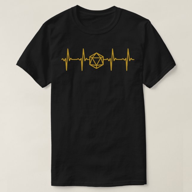 Guld Dice Heartslag T Shirt (Design framsida)