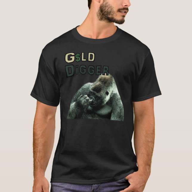 GULD DIGGER Funny Nose-plockGorilla T-shirt (Framsida)
