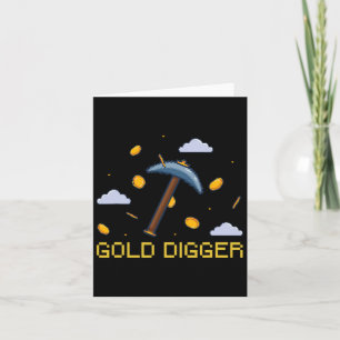 Guld Digger Treasure Hunting Guld Grävande Pixelat Kort