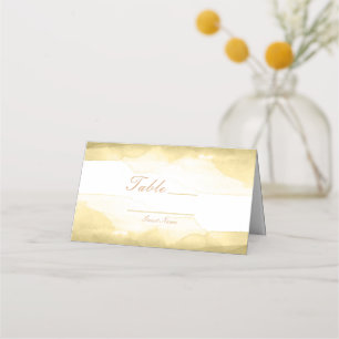 Guld Dijon Mustard Watercolor Bordsnummer Sitting Placeringskort