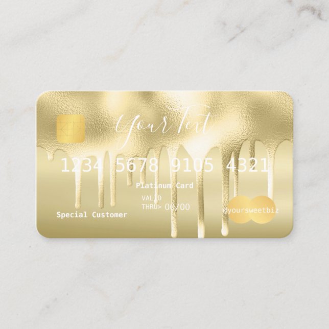 Guld din text (Makeup) Måla drivrutin för Kredit Visitkort (Framsida)