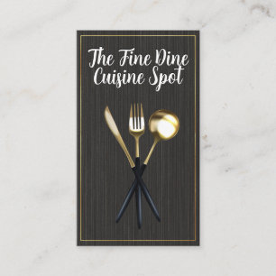 Guld Dinning Utensils Visitkort