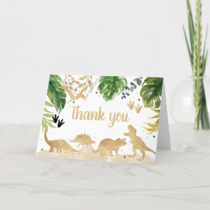 Guld Dinosaur Baby Shower Tack Kort