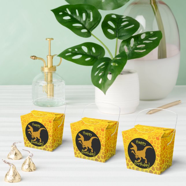 Guld Dinosaur Hud Glad Födelsedag!  Presentaskar (Multipel)