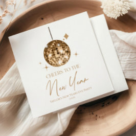 Guld Disco Boll Cheers Nyårsafton Party Pappersservett