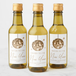 Guld Disco Boll Cheers Nyårsafton Party Vinetikett