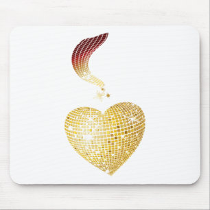 Guld Disco Boll Heart Musmatta