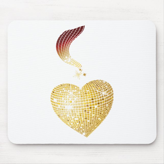 Guld Disco Boll Heart Musmatta (Framsidan)