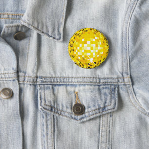 Guld Disco Boll Pin Knapp