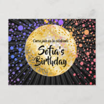 guld disco boll vykort