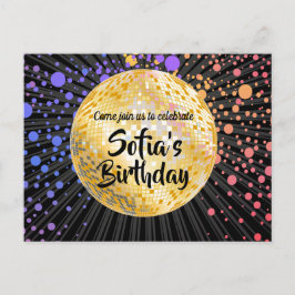 guld disco boll vykort