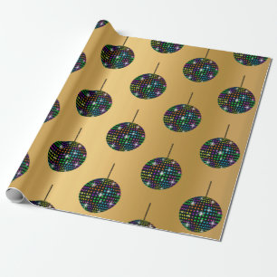 GULD Discoball BIRTHDAY BRÖLLOP WRAP Presentpapper