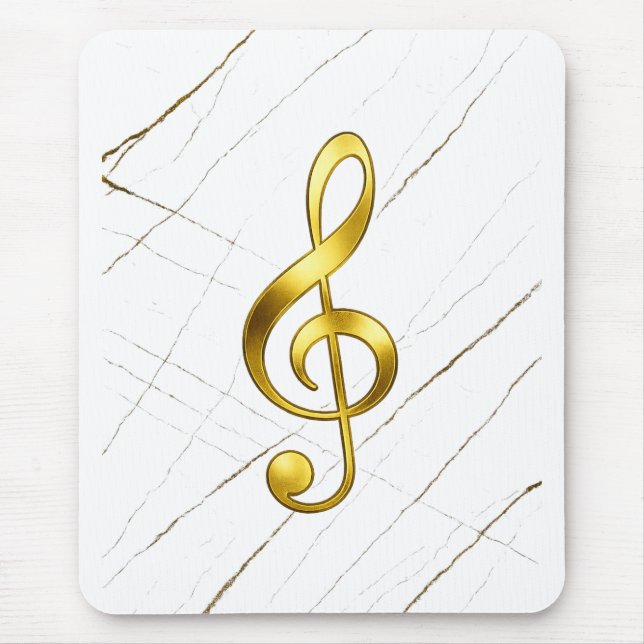 Guld Diskantnyckel Marmor Musik Teknik Musmatta (Framsidan)