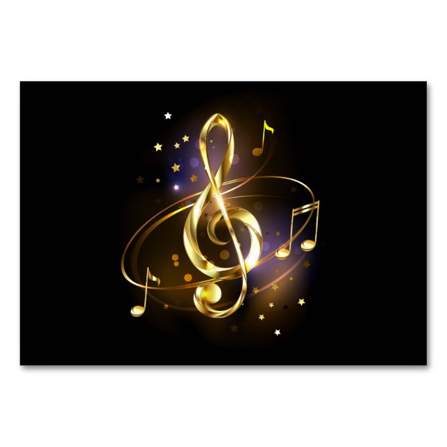 Guld Diskantnyckel Musik Bordsnummer (Framsidan)