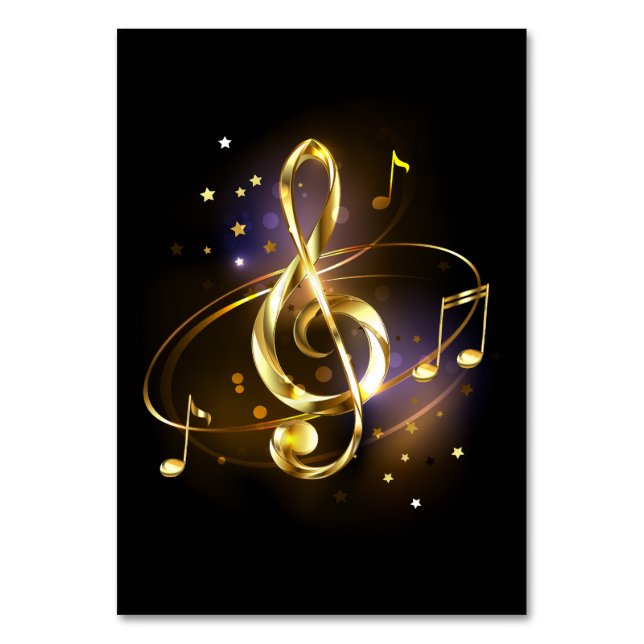 Guld Diskantnyckel Musik Bordsnummer (Framsidan)