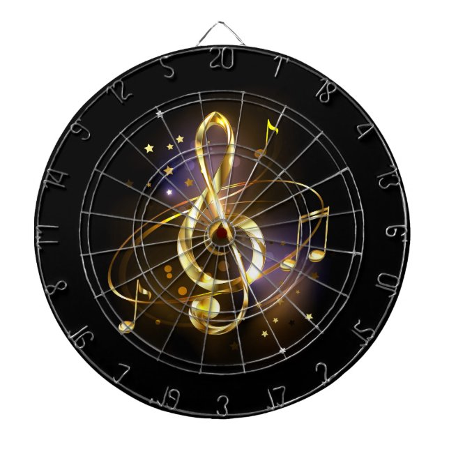Guld Diskantnyckel Musik Darttavla (Framsidan)