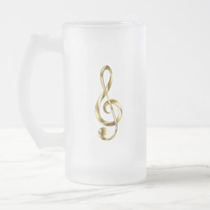 Guld Diskantnyckel Musik Frostat Ölglas