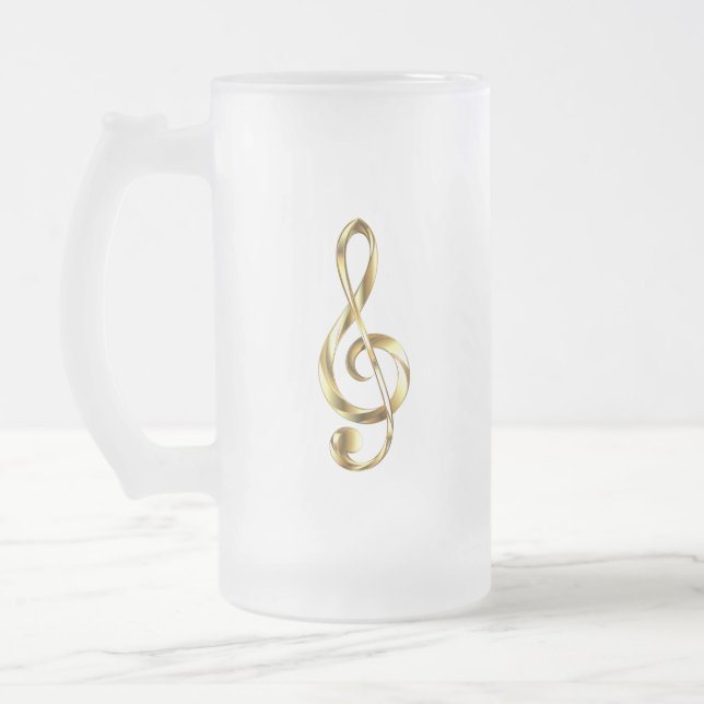 Guld Diskantnyckel Musik Frostat Ölglas (Vänster)