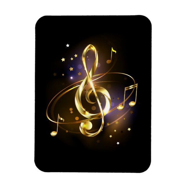 Guld Diskantnyckel Musik Magnet (Vertikal)