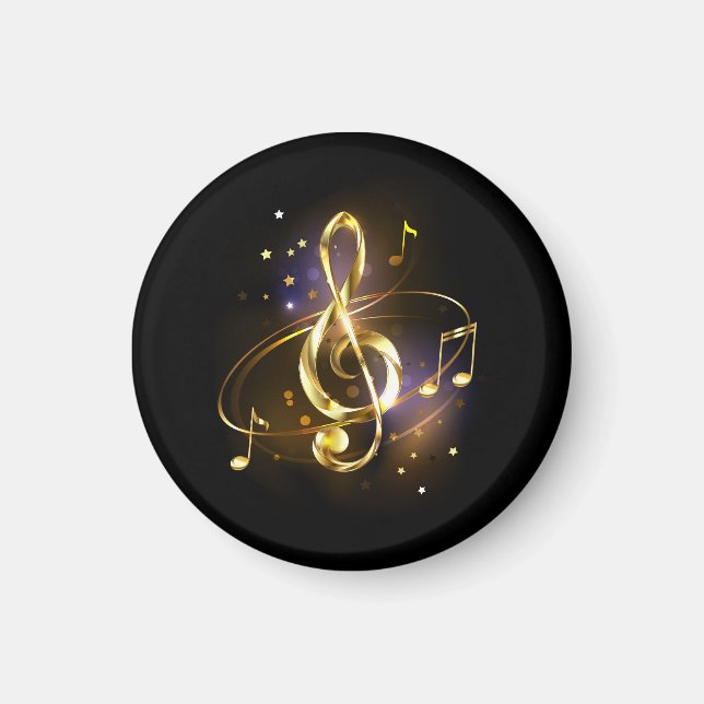 Guld Diskantnyckel Musik Magnet (Framsidan)