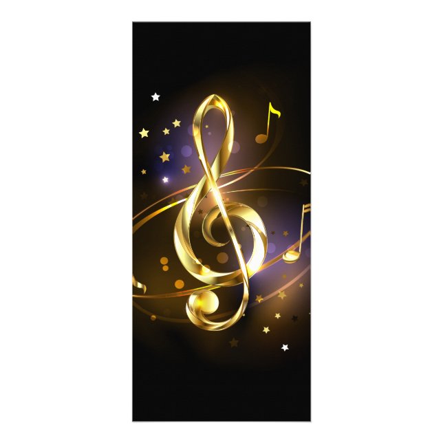Guld Diskantnyckel Musik Reklamkort (Framsidan)
