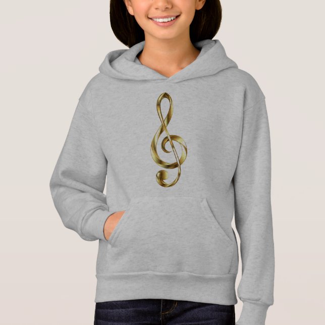 Guld Diskantnyckel Musik T Shirt (Framsida)