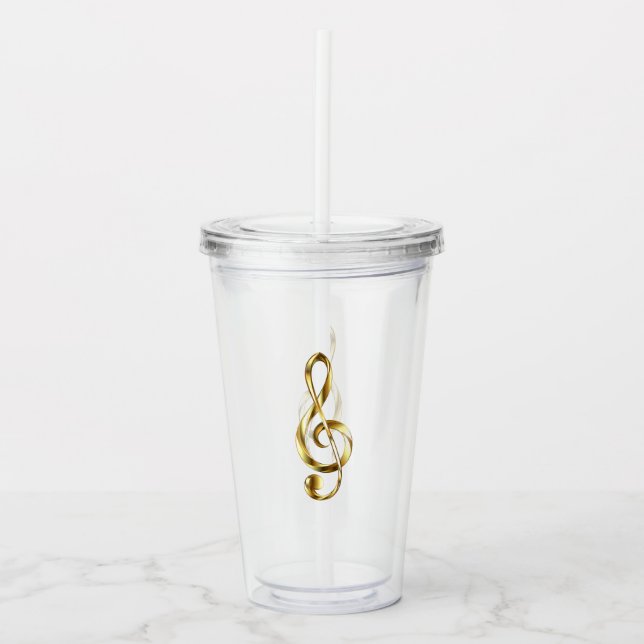 Guld Diskantnyckel Musik Take Away Mugg (Framsida)