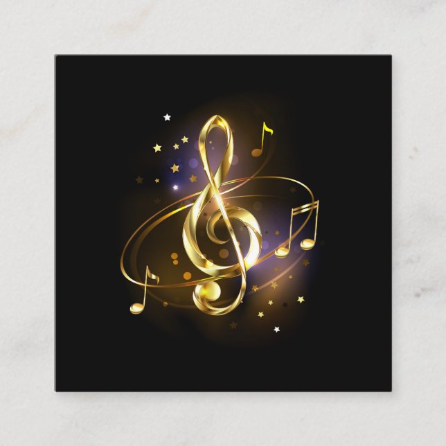 Guld Diskantnyckel Musik Tilläggskort (Framsida)