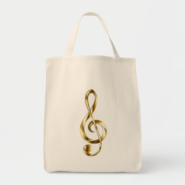 Guld Diskantnyckel Musik Tygkasse (Framsidan)