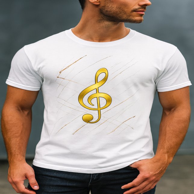 Guld Diskantnyckel Tröja – Elegant Musikstil (Skapare uppladdad)