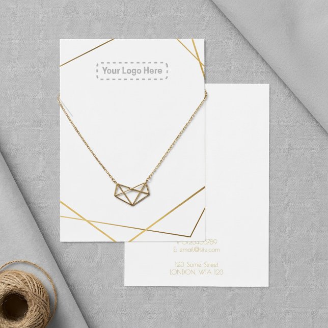 Guld ditt logotyp halsband eller visning av armban visitkort (Gold your logo necklace or bracelet display card.)