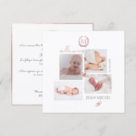 Guld DIY-monogram tackkort Inbjudningar