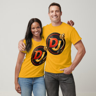 Guld-DJ-svängbord logotyp T-shirt