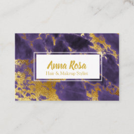 Guld- djupt för *~* - lilor marmorerar chic visitkort