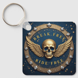 ☠️ Guld Dödskalle Gloria Symbol Present Till Rock  Nyckelring