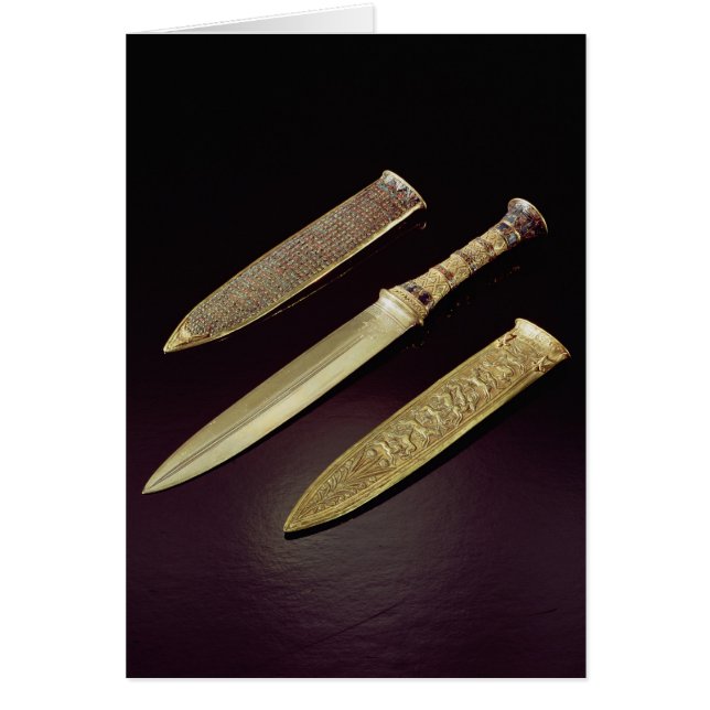 Guld- dolk och skida hälsningskort (Framsidan)