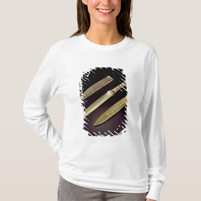 Guld- dolk och skida t-shirt (Framsida)