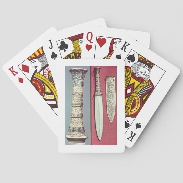 Guld- dolk och skida, Tutankhamun skatt, c.13 Kortlek (Baksidan)