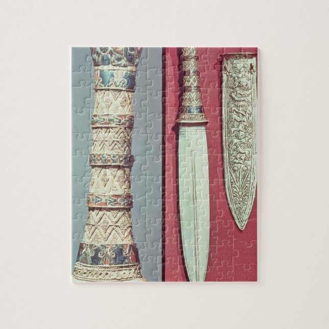 Guld- dolk och skida, Tutankhamun skatt, c.13 Pussel (Vertikal)