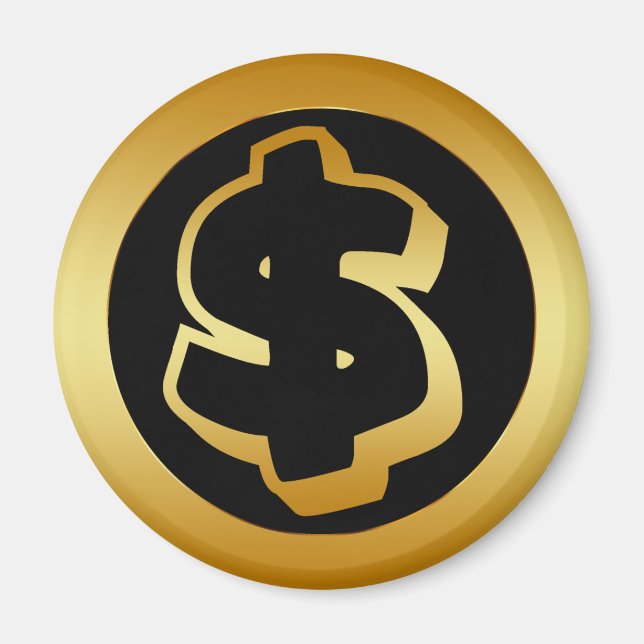 GULD DOLLAR SIGN MAGNET (Framsidan)
