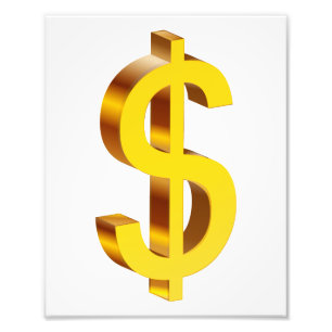 Guld-dollarsymbol Fototryck