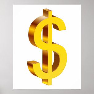 Guld-dollarsymbol Poster