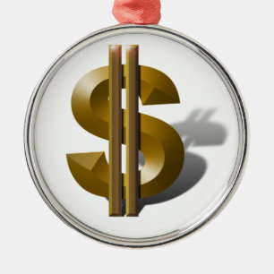 Guld-dollartecken Julgransprydnad Metall
