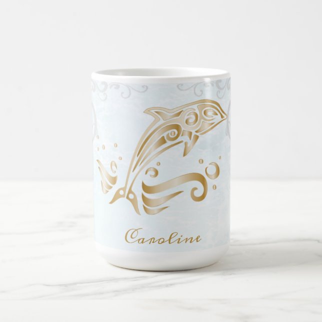 Guld Dolphin Personlig Coffee Mugg (Center)